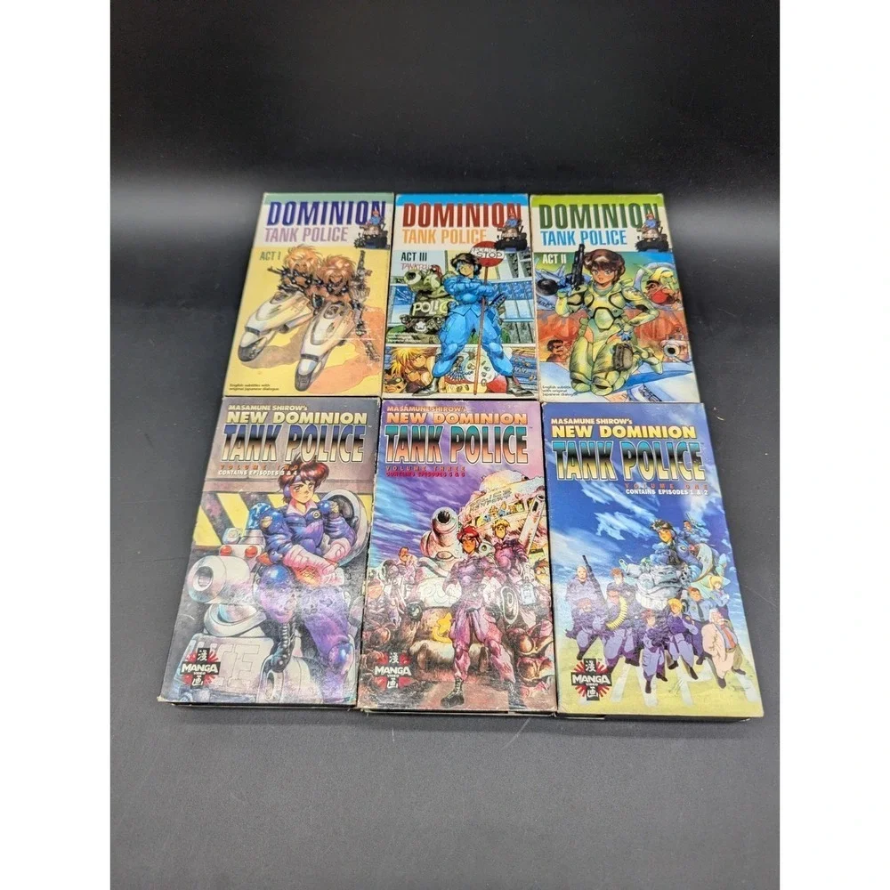 Dominion Tank Police + New Dominion Tank Police Complete Anime VHS Set Lot